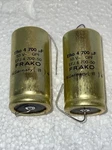 Frako 50 Volt 4700 Uf Electrolytic Capacitor Axial Nos Black Label New Qty 3. Fixed Price $5.95.