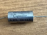 1 Uf 200 Industrial Capacitor Brand Silver Film Metal Case Rare Nos. Fixed Price $25.00.