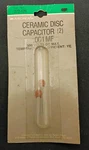 272-126 Vintage Radio Shack- Archer Ceramic Disc Capacitor (2) .001 Mf, 500 Vdc.. Fixed Price $12.95.