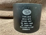 Sangamo Mica Capacitor .0016 Mfd 15000 Pwv 18 Amps 1000KC 293. Fixed Price $420.00.