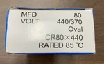 Supco CR80X440 Oval Run Capacitor (80 Mfd 440VAC). Fixed Price $11.99.