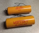 (2) Nos Vintage Mallory 1.0 Mfd 600VDC Plascap Tubular Capacitor PT-61. Fixed Price $19.99.