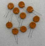 (10 Piece Lot) 564RC0GAA302EG270J, Vishay, Cap Cer 27PF 3KV NP0 Radial. Fixed Price $25.00.
