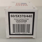 Amrad Round Run Capacitor 60/5 Mfd 370/440 Vac USA2220B. Fixed Price $29.99.