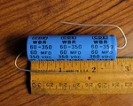Cde WBR-60-350 60MFD 350VDC Cornell Dubiler Electrolytic Capacitor. Fixed Price $35.00.