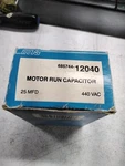 New Mars Motor Run Capacitor 25 Mfd 440 Vac Part# 685744-12040 Free Shipping. Fixed Price $19.99.