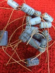 TT100X4 Mfd 100V Mallory Blue Axial Capacitors 2 Pcs. Fixed Price $6.00.
