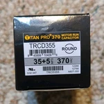 Titan Motor Run Capacitor TRCD355 35+5 Mfd 370 Vac Round Professional Grade. Fixed Price $18.99.