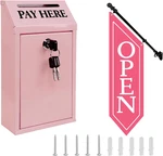 Locking Cash Box With Key & Open Flag Banner Kit For Retail Farm Stand. Fixed Price $96.99.