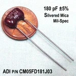 (2) 180 Pf 5% 500 Volts Adi Mil-spec Silvered Mica Capacitors * Usa Seller. Fixed Price $6.95.