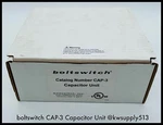 CAP-3 Boltswitch 120VAC In / 170VDC Out Capacitor Unit Sealed Surplus. Fixed Price $550.00.