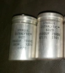 Qty 1-SPRAGUE Extralytic 2600UF, 75 Vdc, +85C Screw Terminal Capacitors. Fixed Price $19.95.