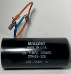 Mallory 59-71 Mfd 220VAC Motor Start Capacitor 275461-108 Hvac Compressor. Fixed Price $34.99.