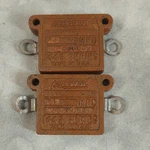 Vintage Aerovox 1445 Series 0.1 F 600VDC Brown Paper Block Capacitors Pair Usa. Fixed Price $10.45.