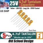 25V 4.7UF Radial Tantalum Capacitor Pieces Us Ship. Fixed Price $8.78.