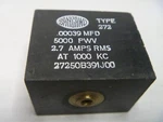 Sangamo Mica Transmitting Capacitor 390 Pf Type 272 .00039 Mfd 5000 Pwv 2.7 Amps. Fixed Price $19.98.