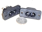 2 New Iec C-8 Chassis Panel Mount Power Inlet Input Cord C8 Pin Pole 7 Amp. Fixed Price $5.99.