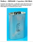 Mallory 38BX6608 Capacitor, Oil-filled. 8UF 660VAC, Type Cr.. Fixed Price $18.98.