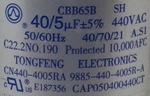 Tongfeng CN440-4005RA 40/5UF+/-5% 440V 50/60HZ CBB65B Capacitor. Fixed Price $7.99.