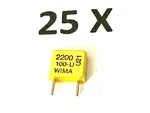 2200PF, 100V-, 63V 20%, 2.2NF, RM5, Wima, FKC-2, FKC2-2200PF/100, 25 Pack. Fixed Price $6.94.