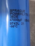 Sprague 36DE Powerlytic Capacitor 47000UF 50VDC 9743L New. Fixed Price $19.87.