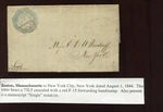 Hale & Co. Local Stamp 1844 Cover Boston New York City (75L5 A13). Fixed Price $249.99.