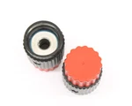 Lot Of Two 90-2-2G-4 Raytheon Knob Phenolic Skirted. Fixed Price $39.00.