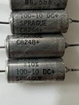 10PCS Of Sprague 100UF 10V 10% Axial Tantalum Capacitors Nos.. Fixed Price $70.00.