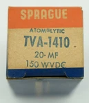 Vintage Sprague TVA-1410 Atom Lytic 20UF 150 Wvdc Nos New Box. Fixed Price $35.99.