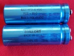 Pair Of Capacitors Mallory Type Cg 8200 Mfd 30VDC. Pos. +85C 104391-01. Fixed Price $11.95.