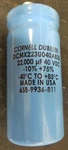 Cornell Dubilier DCMX223U040AB2B Capacitor 22,000UF 40VDC. Fixed Price $20.00.