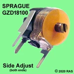 (5) 12 180 Pf Variable Trimmer Capacitor - Sprague # GZD18100 Side Adjust. Fixed Price $51.95.