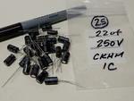 Illinois Radial Lead 2.2UF 250V Ckhm Electrolytic Capacitors Qty. Fixed Price $12.00.