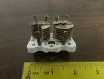 Two Air-gap Variable Capacitors On Single Ceramic Mount Silver Plated Vintage. Fixed Price $19.95.