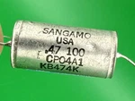 (5X) Sangamo Usa .47UF - 100V Pio Audio Capacitor Tested Nos Pcs. Fixed Price $25.00.