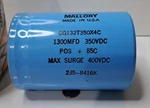 Mallory 1300MFD 350VDC Max 400VDC Large Can Capacitor CG132T350X4C 235 - 8416K. Fixed Price $26.00.