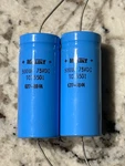 Mallory TC75501 500UF/500MFD 75V/75VDC Axial Electrolytic Capacitor Lot Of 2 Nos. Fixed Price $39.98.