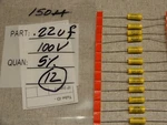 Mallory 150M .22UF 100V 5% Metalized Polyester Film Capacitors Qty 12 Nos. Fixed Price $15.00.