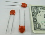 25 Vishay Cera-mite Line Rated Ceramic Disc Safety Capacitors 400VAC/5500 Pf. Fixed Price $8.99.