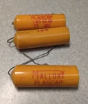 (3) Nos Vintage Mallory .1 Mfd 600VDC Plascap Tubular Capacitor PT-601. Fixed Price $19.99.