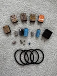 Mixed Lot Of Quartz Resonators, Capacitors & Other - Petersen, Richey, Jamicon. Fixed Price $35.30.