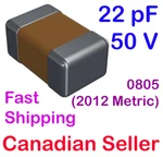 22PF 50V 2.01X1.25MM 0805 125C Kyocera-avx Smd For Audio Motherboard Laptop Pc. Fixed Price $20.76.