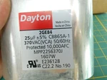 Dayton Capacitor Oval 2GE84 370 Vac. Fixed Price $15.00.