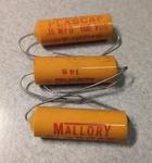 (3) Nos Vintage Mallory .15 Mfd 600VDC Plascap Tubular Capacitor Pt. 6015. Fixed Price $18.99.