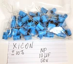 Lot Of Xicon Capacitor 50V 10UF Non-polarized Electrolytic Aluminum +/- 10%. Fixed Price $15.50.