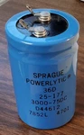 Sprague Powerlytic 36D 3,000 Mfd 75 Vdc Electrolytic Can Capacitor (nos) 3000 Uf. Fixed Price $19.95.