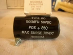 Mallory Capacitor HC5005A 677-9329-05. Fixed Price $30.00.