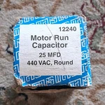 Mars Motor Run Capacitor Round 25 Mfd 440VAC 60/50HZ Model 12240 Mpn. Fixed Price $17.96.