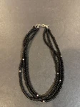 Silpada N1500 Sterling Silver Multi-strands Three Onyx Bead Necklace. Fixed Price $28.00.