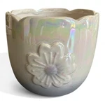 Miniature Iridescent Blooms Desk Top Ceramic Flower Pot. Fixed Price $11.19.